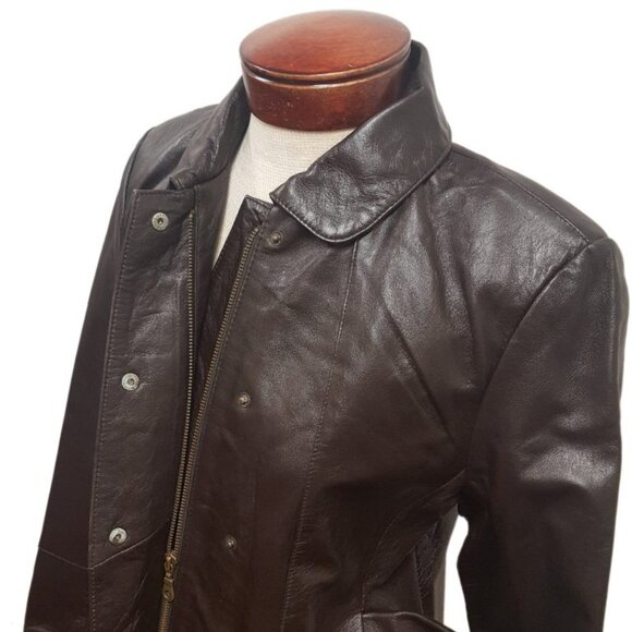 Women’s Soft Leather Single Overlap Lapel Short Exclusive Jacket 7 Color's - Picture 4 of 14